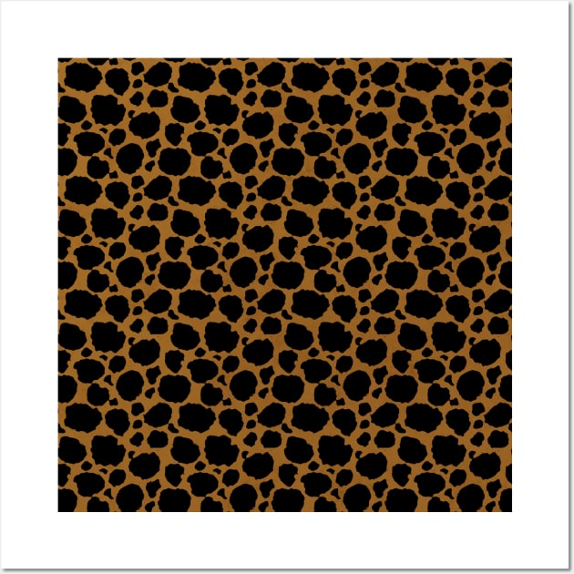 Black Leopard Print in Brown Background Wall Art by Letters by Meliora